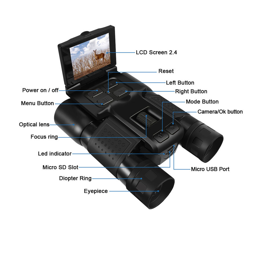Monocular Night Vision - 12X32 уличная 2,5K цифровая фотокамера, видеокамера,